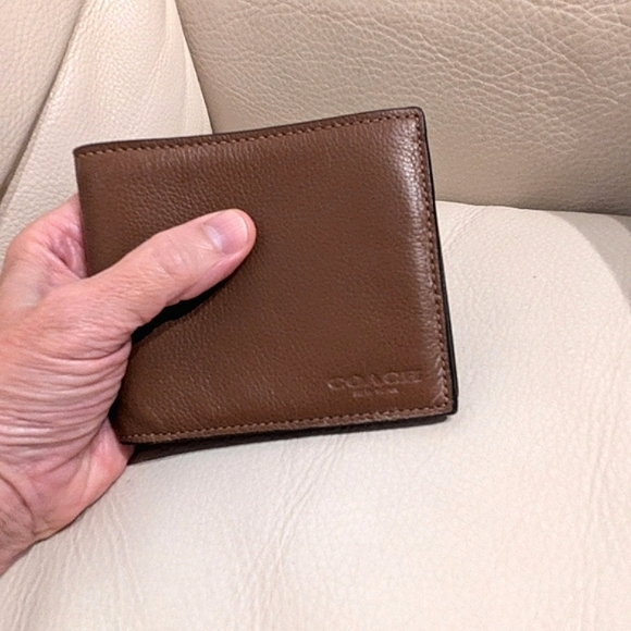 Coach mens compact Sport calf leather wallet - Picture 4 of 16